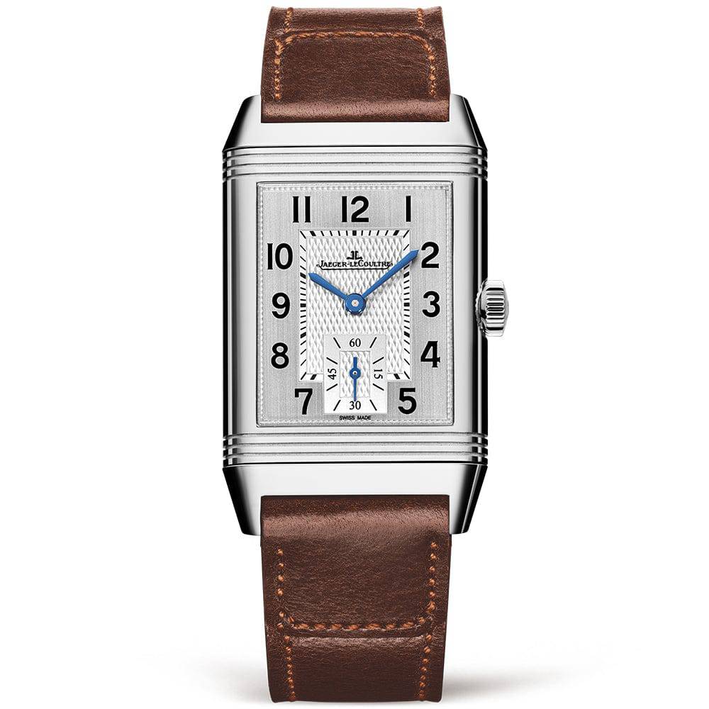 Jaeger-LeCoultre Reverso Classic Medium Duoface Silver Dial & Brown Strap Watch - Berry's Jewellers