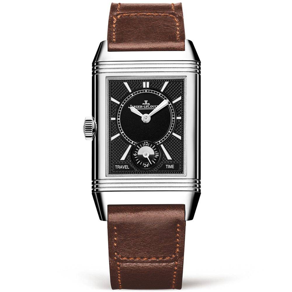 Jaeger-LeCoultre Reverso Classic Medium Duoface Silver Dial & Brown Strap Watch - Berry's Jewellers