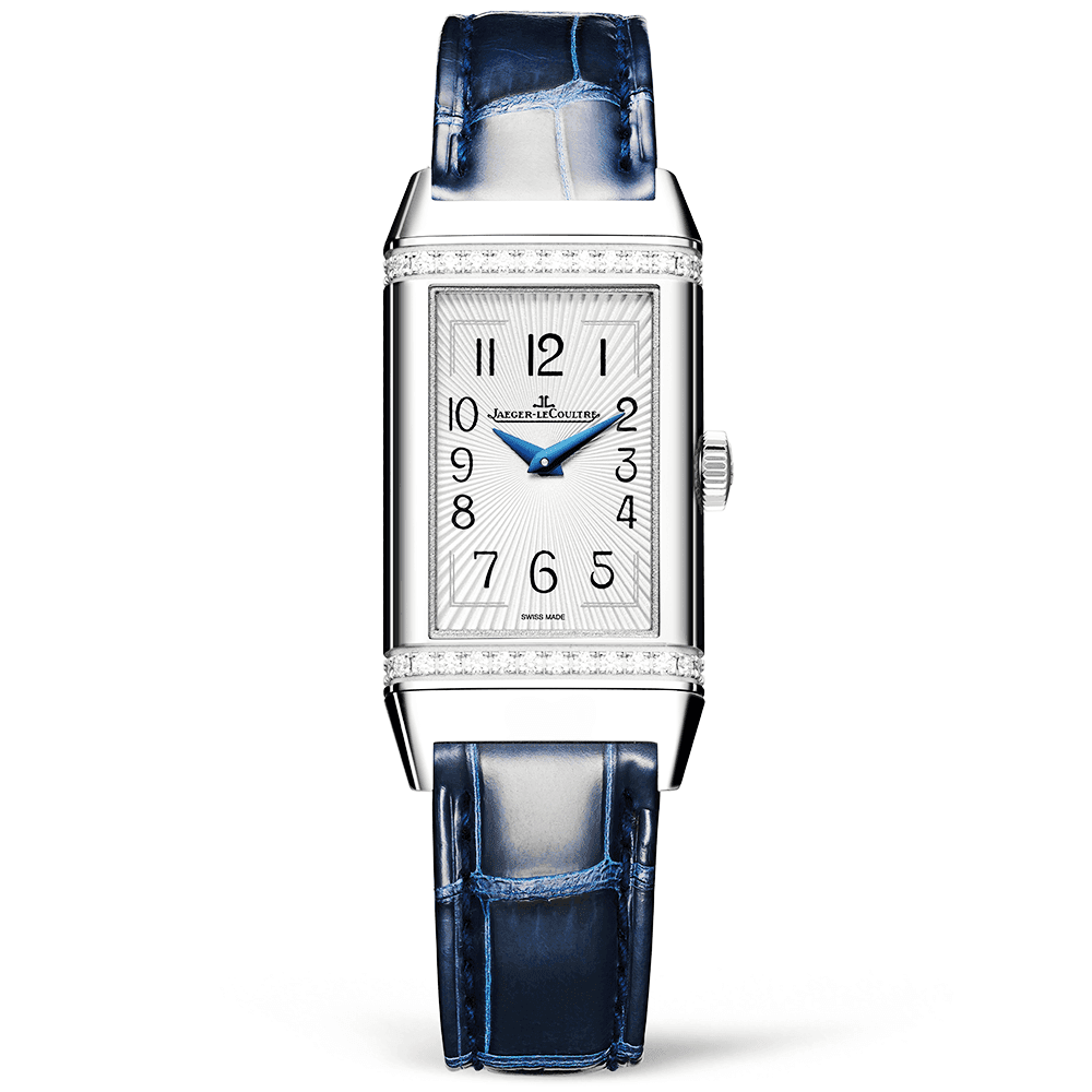 Jaeger-LeCoultre Reverso One Diamond Set Bezel & Silver Dial Leather Strap Watch - Berry's Jewellers