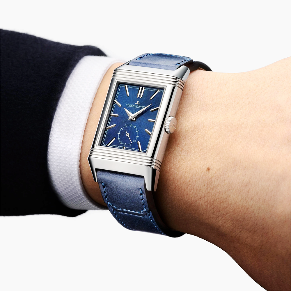 Reverso Tribute Duoface Small Seconds Blue Sunray Dial Watch