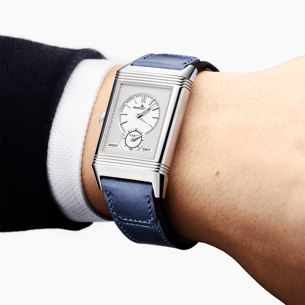 Reverso Tribute Duoface Small Seconds Blue Sunray Dial Watch