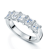 Platinum Asscher Cut Diamond Five Stone Eternity Ring