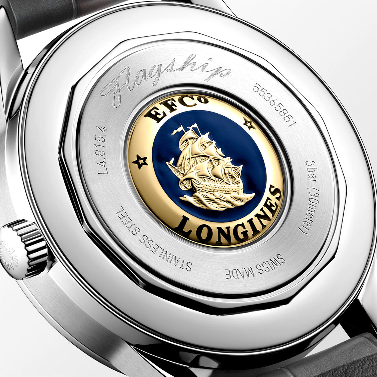 Longines Flagship Heritage 38.5mm Moon-Phase Automatic Strap Watch - Berry's Jewellers