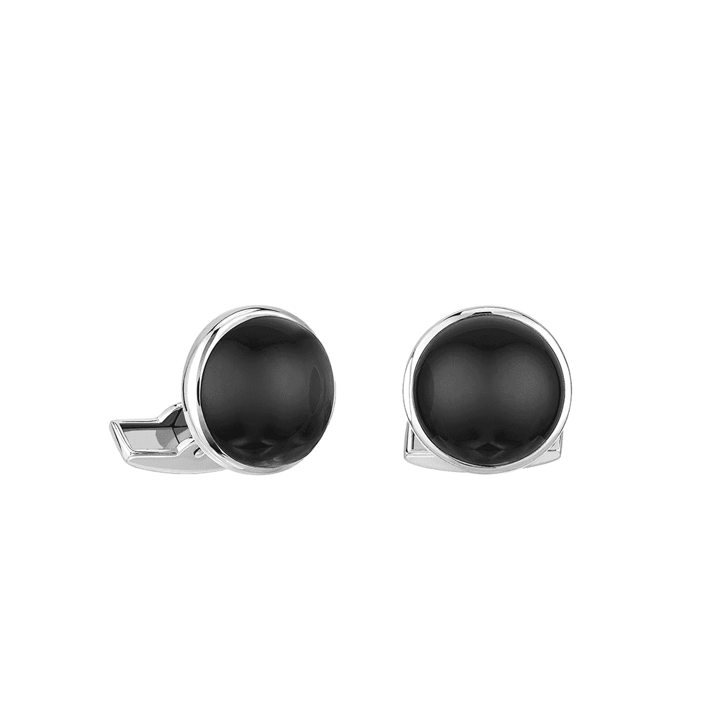 Cabochon Noir Crystal Cufflinks