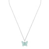 Lalique Papillon Silver & Lagoon Green Crystal Necklace - Berry's Jewellers