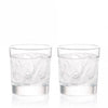 Lalique Set of Two Clear Crystal Owl Whiskey Tumblers - Berry's Jewellers