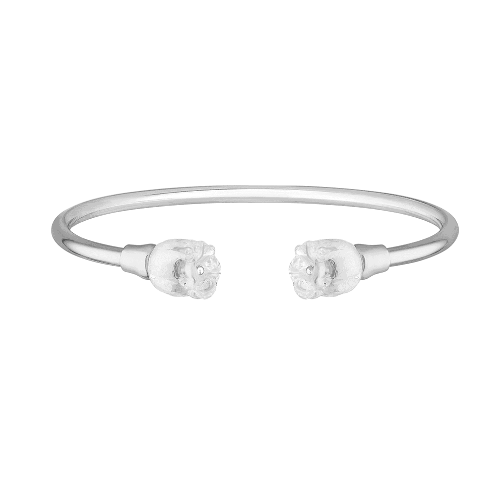 Sterling Silver Muguet Clear Crystal Flexible Bangle