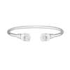 Lalique Sterling Silver Muguet Clear Crystal Flexible Bangle - Berry's Jewellers