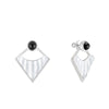 Lalique Style 1925 Clear Crystal, Black Resin & Silver Plated Earrings - Berry's Jewellers