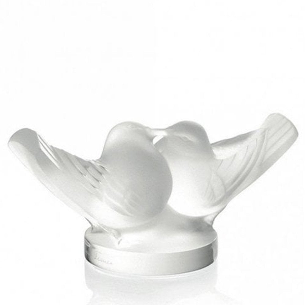 Lalique Two Lovebirds Large Clear Crystal Sculpture - Berry's Jewellers