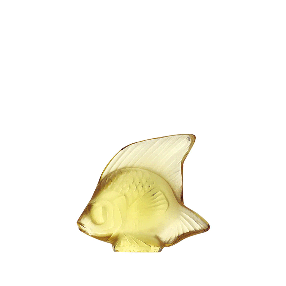 Lalique Yellow gold Crystal Fish Sculpture - Berry's Jewellers