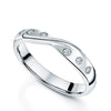 Platinum Round Brilliant Cut Diamond Twist Wedding Band