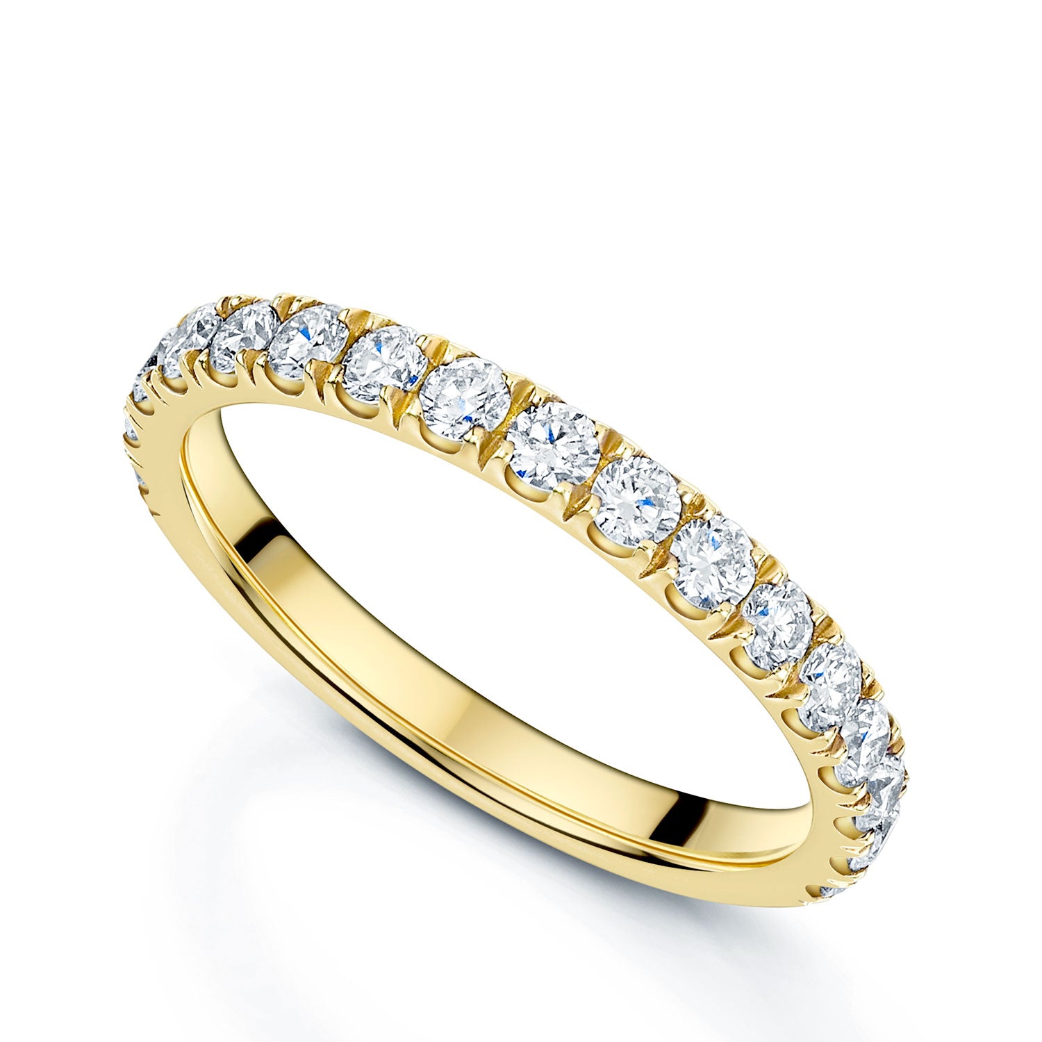 18ct Yellow Gold Round Brilliant Cut Diamond Half Eternity Ring