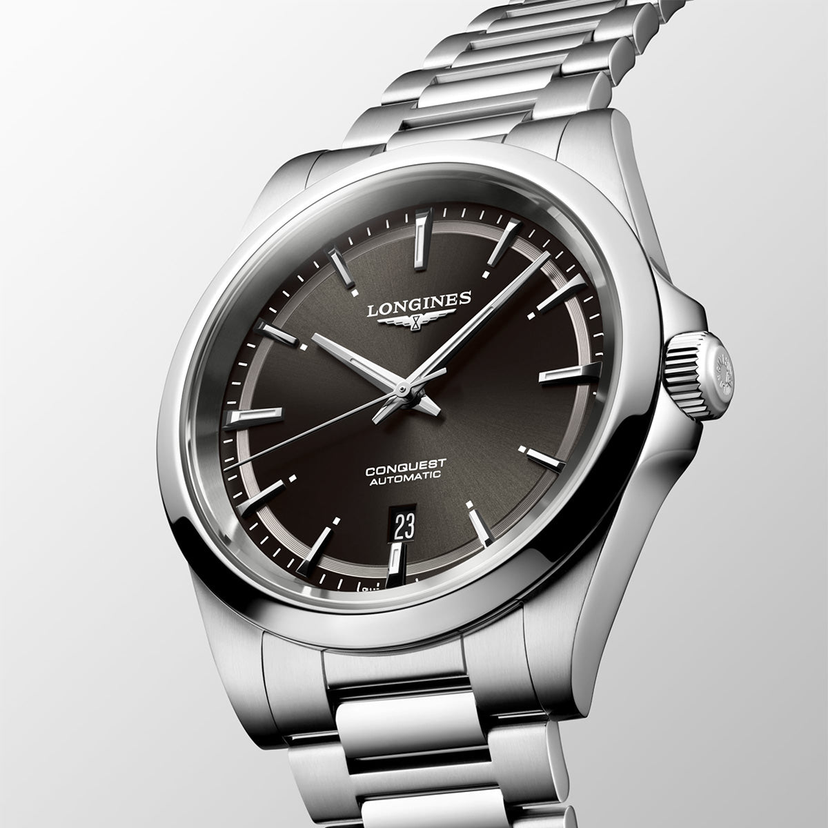 Longines Conquest 41mm Black Dial Automatic Bracelet Watch - Berry's Jewellers