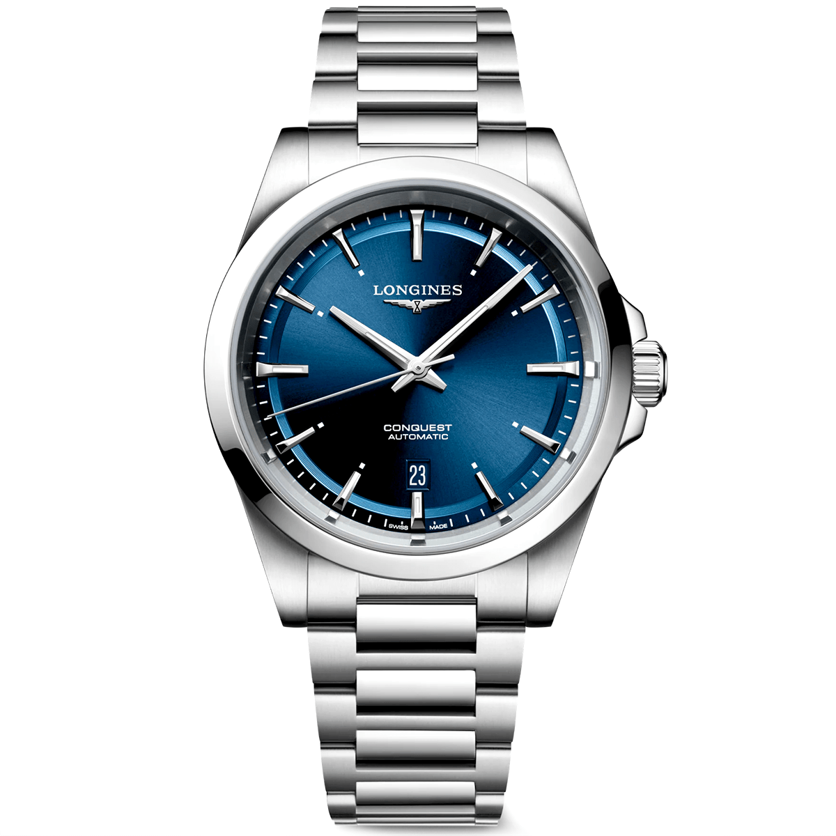 Longines Conquest 41mm Blue Dial Automatic Bracelet Watch - Berry's Jewellers