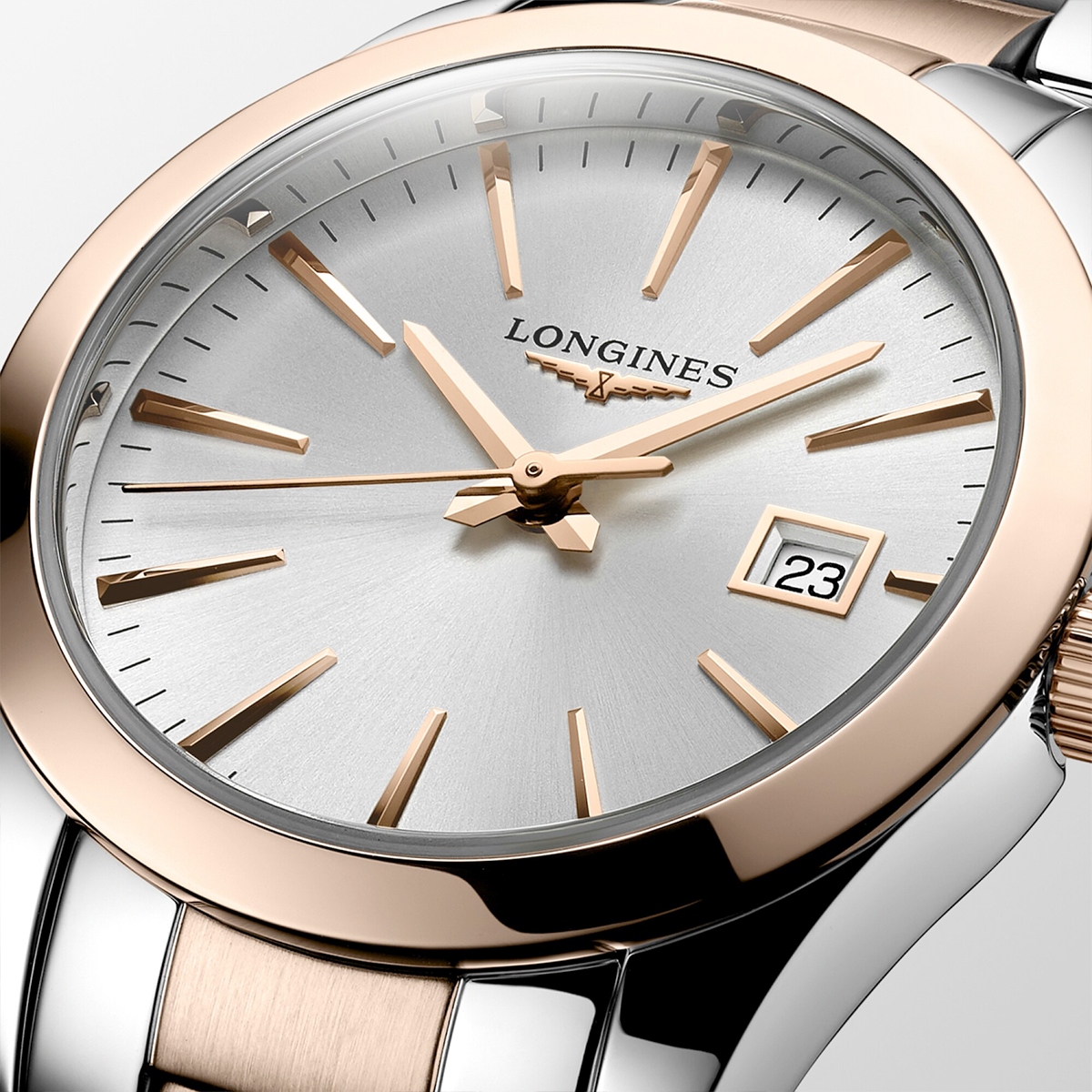 Longines Conquest Classic 29.5mm Two-Tone Silver Dial Ladies Bracelet Watch - Berry's Jewellers