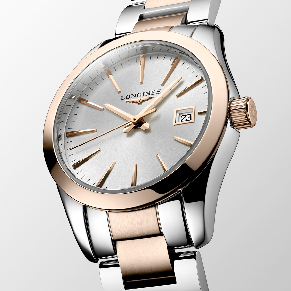 Longines Conquest Classic 29.5mm Two-Tone Silver Dial Ladies Bracelet Watch - Berry's Jewellers