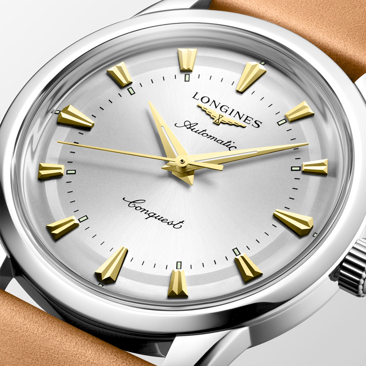 Longines Conquest Heritage 40mm Silver/Gold Dial Automatic Strap Watch - Berry's Jewellers