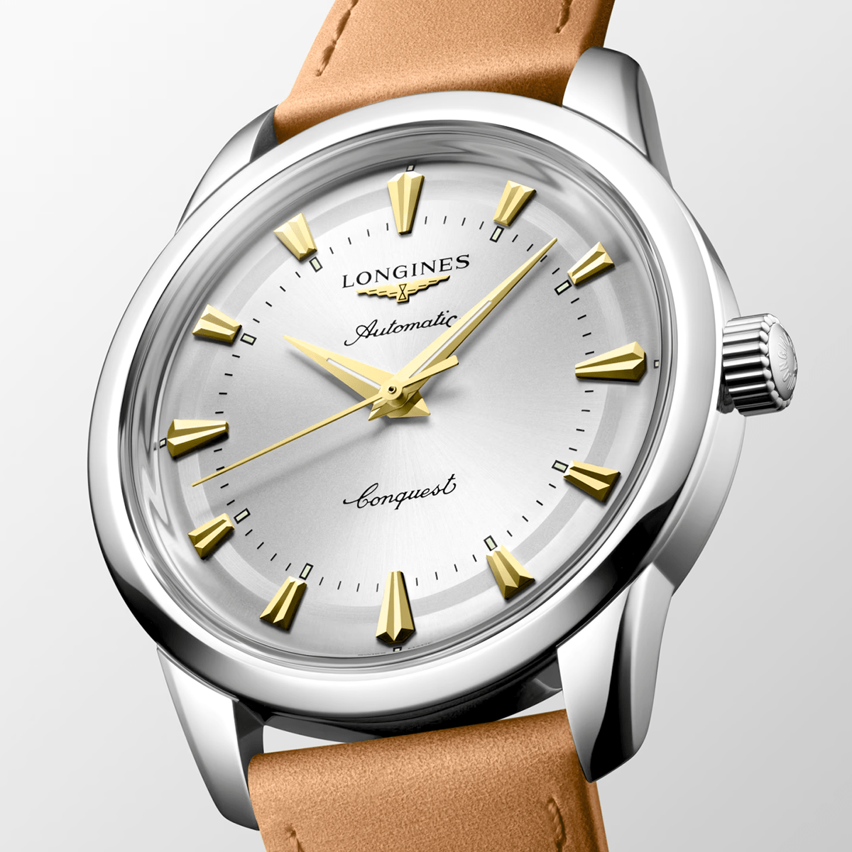 Longines Conquest Heritage 40mm Silver/Gold Dial Automatic Strap Watch - Berry's Jewellers