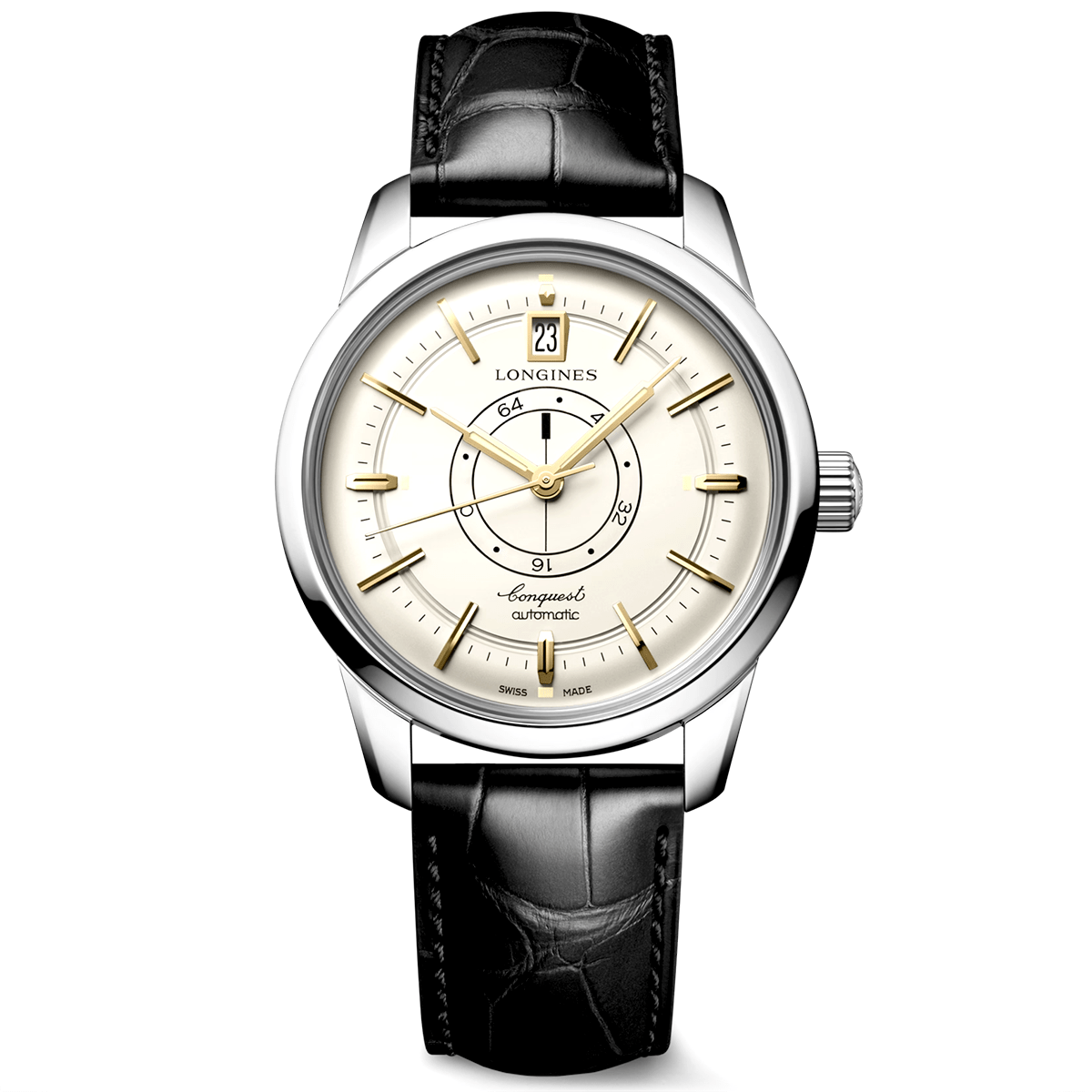 Longines Conquest Heritage Central Power Reserve 38mm Silver/Gold Dial Watch - Berry's Jewellers