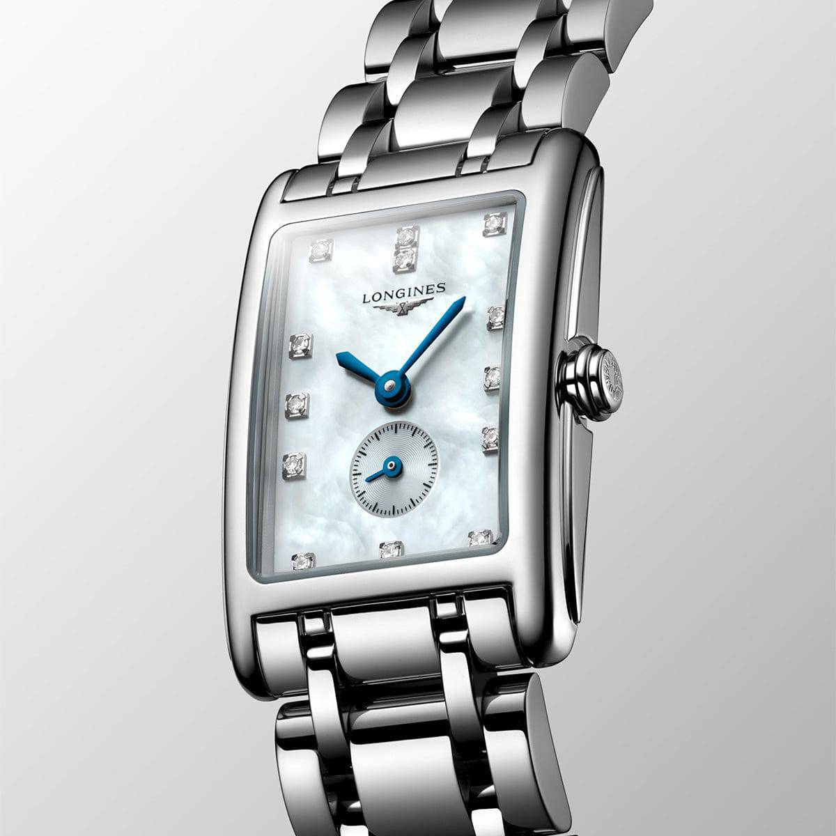 Longines DolceVita 20.8mm x 32mm Mother of Pearl Dial Ladies Bracelet Watch - Berry's Jewellers