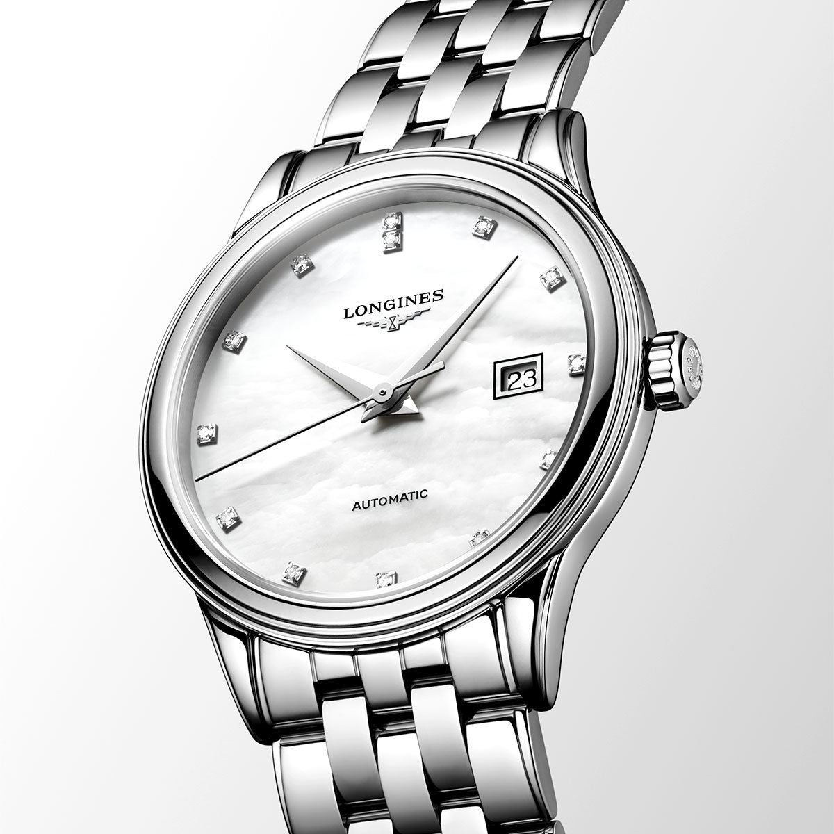 Longines Flagship 30mm Pearl Dial Stainless Steel Bracelet Watch - Berry's Jewellers