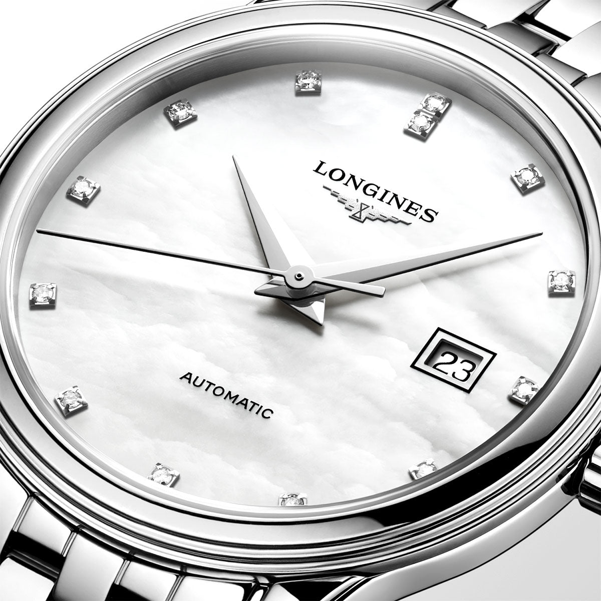 Longines Flagship 30mm Pearl Dial Stainless Steel Bracelet Watch - Berry's Jewellers