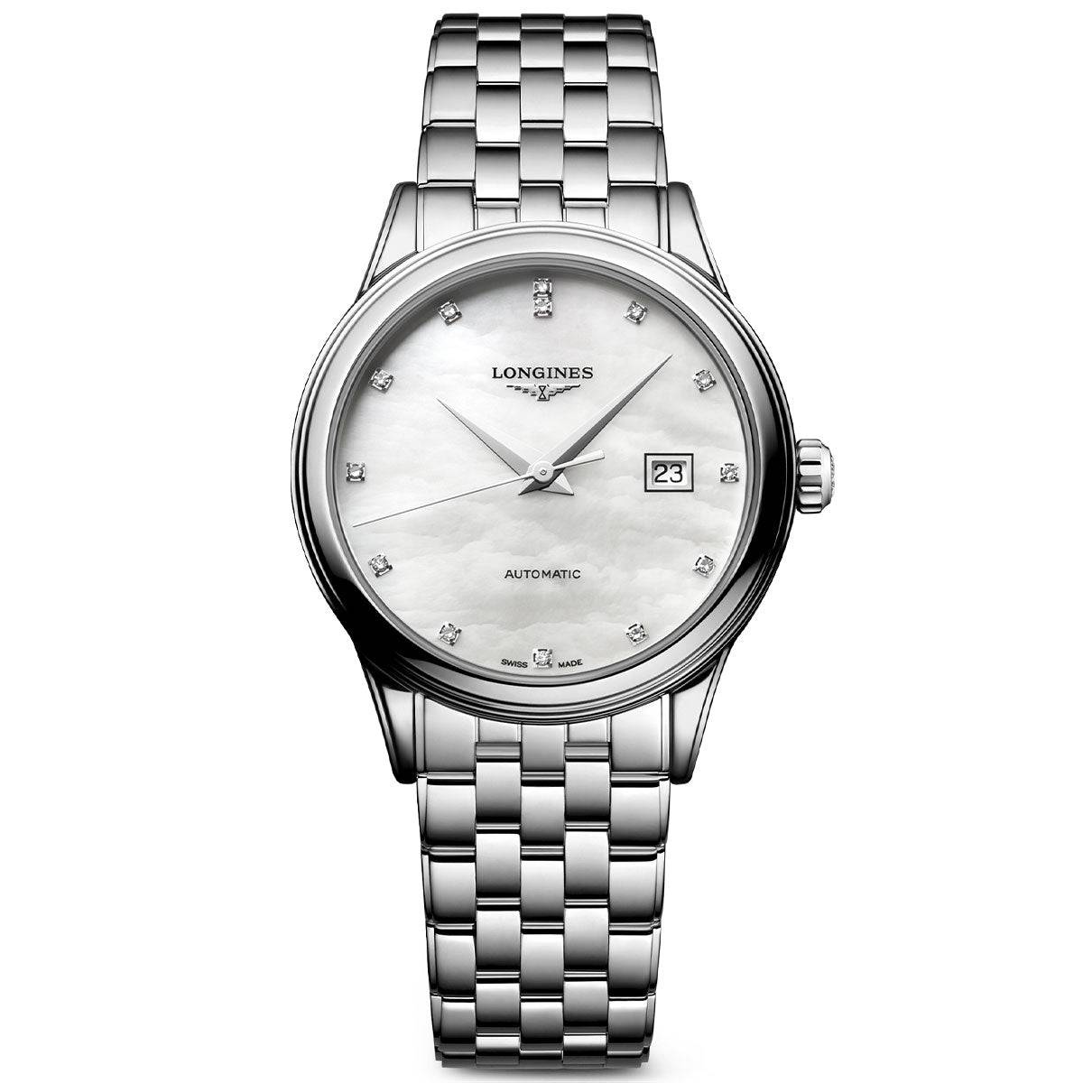 Longines Flagship 30mm Pearl Dial Stainless Steel Bracelet Watch - Berry's Jewellers