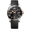 Longines HydroConquest 41mm Two-Tone Black Dial Men's Rubber Strap Watch - Berry's Jewellers