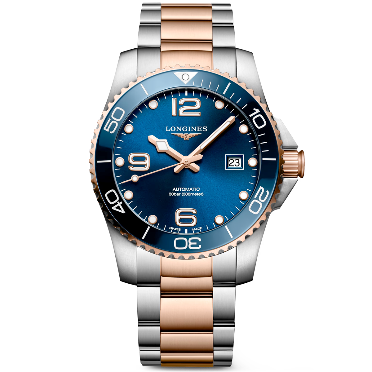 HydroConquest 41mm Two-Tone Blue Dial Men's Bracelet Watch