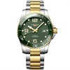 Longines HydroConquest 41mm Two-Tone Green Dial Automatic Bracelet Watch - Berry's Jewellers