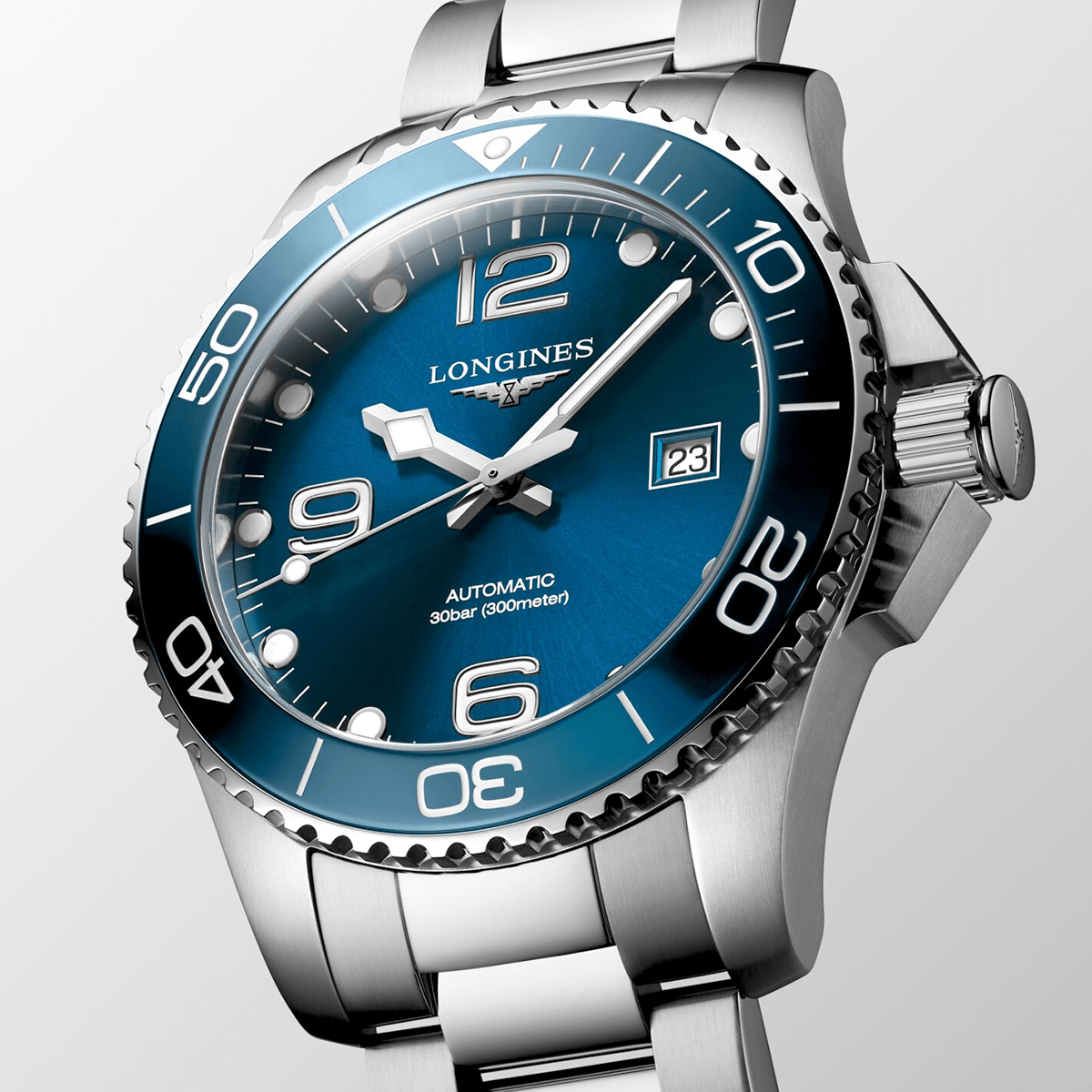 Longines HydroConquest 43mm Blue Dial Men's Automatic Bracelet Watch - Berry's Jewellers