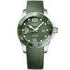 Longines HydroConquest 43mm Green Dial Automatic Rubber Strap Watch - Berry's Jewellers