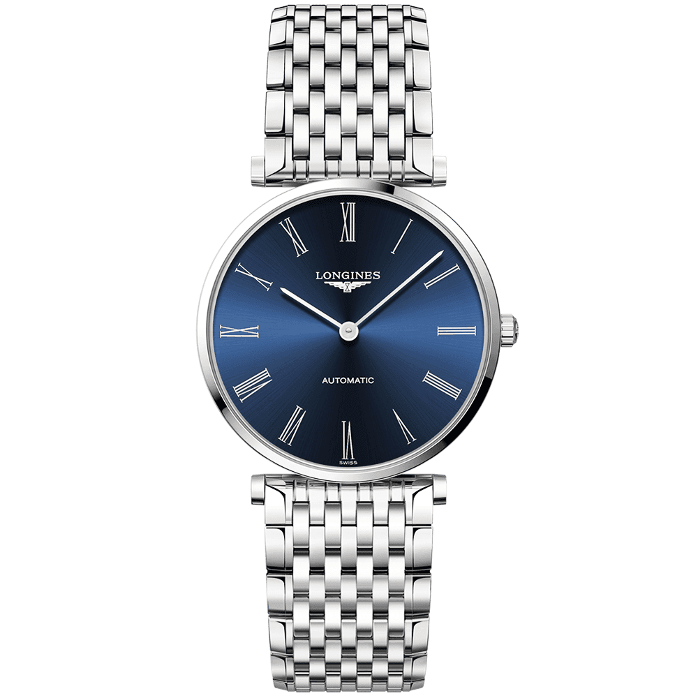 Longines La Grande Classique Blue Roman Dial Automatic Bracelet Watch - Berry's Jewellers