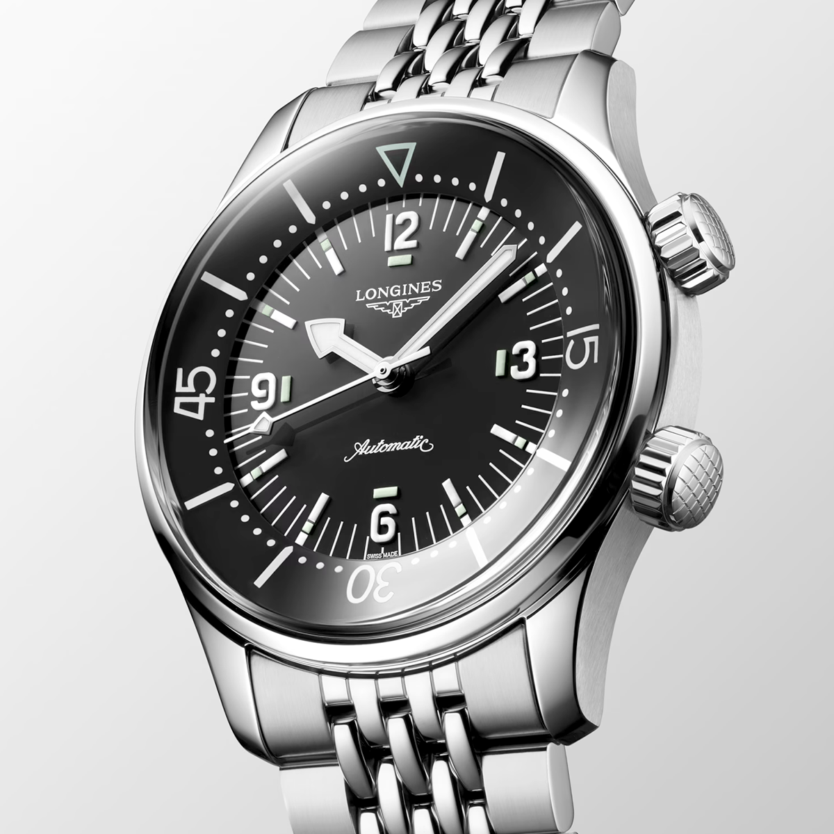 Longines Legend Diver 39mm Black Dial Men's Automatic Bracelet Watch - Berry's Jewellers