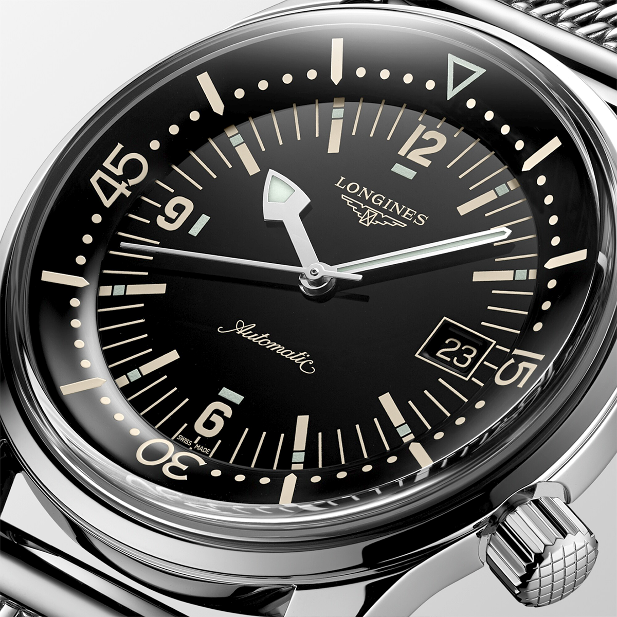 Longines Legend Diver 42mm Black Dial Men's Automatic Bracelet Watch - Berry's Jewellers