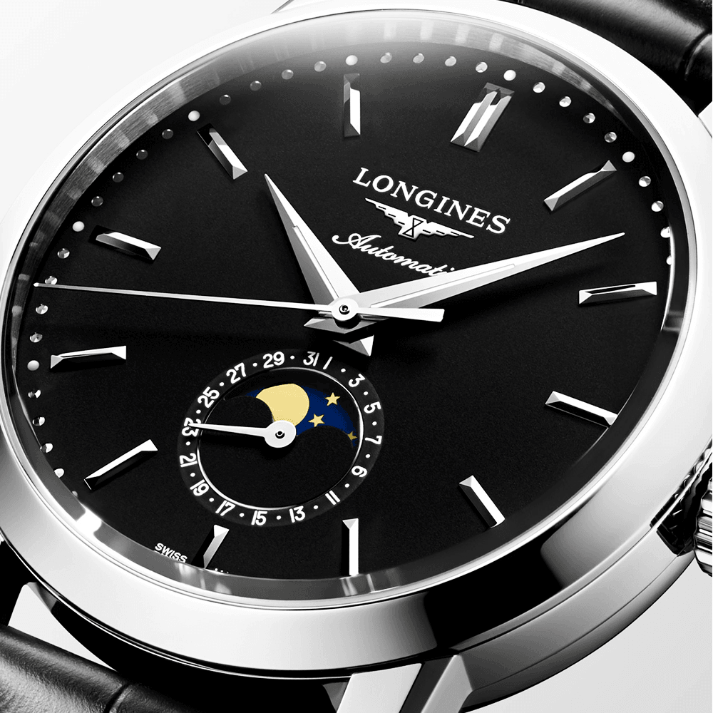 Longines Longines 1832 40mm Black Moonphase Dial Men's Automatic  Strap Watch - Berry's Jewellers