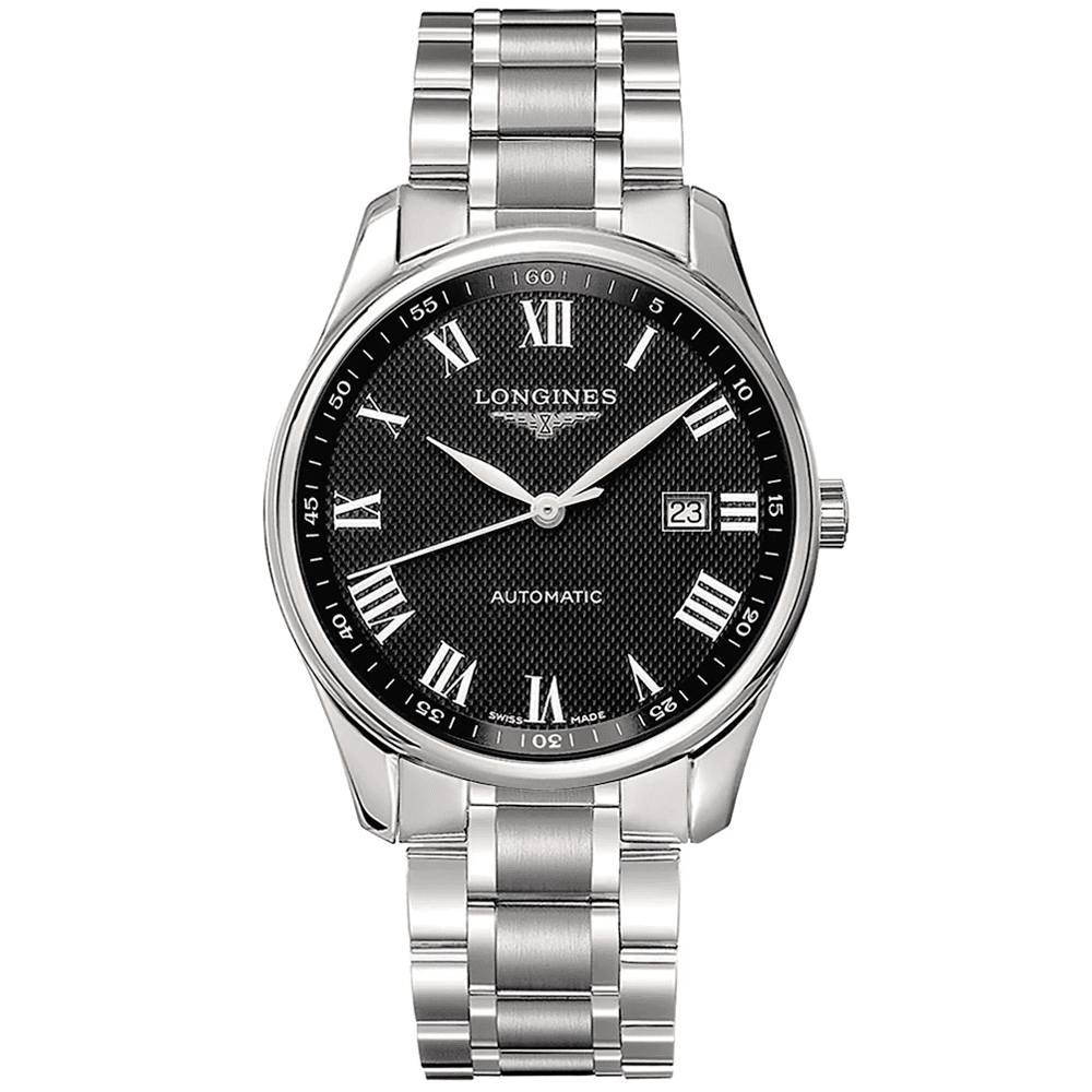 Longines Master 42mm Black Roman Dial Men's Bracelet Watch - Berry's Jewellers