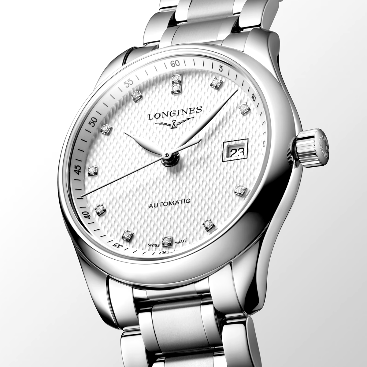 Longines Master Collection 29mm Silver Diamond Dial Bracelet Watch - Berry's Jewellers