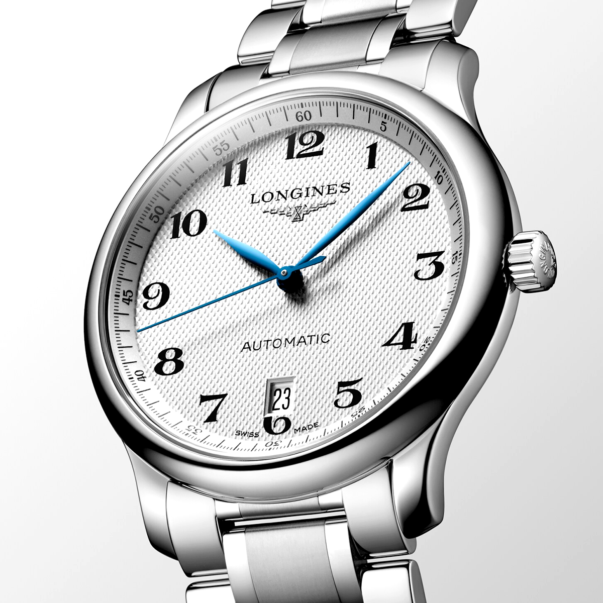 Longines Master Collection 38.5mm Silver Arabic Dial Automatic Bracelet Watch - Berry's Jewellers