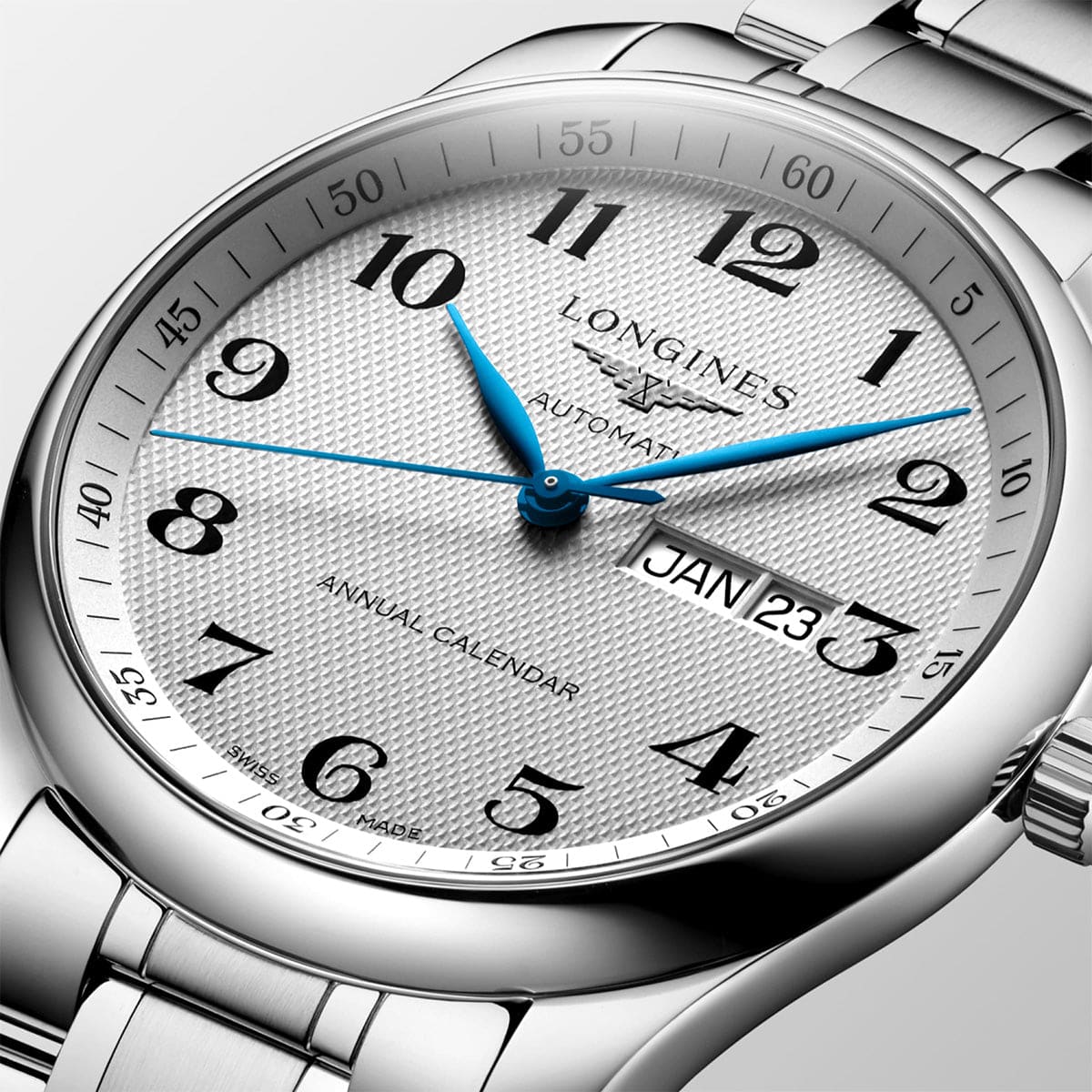 Longines Master Collection Annual Calendar 42mm Silver Dial Automatic Watch - Berry's Jewellers