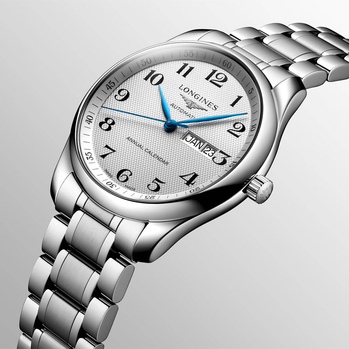 Longines Master Collection Annual Calendar 42mm Silver Dial Automatic Watch - Berry's Jewellers