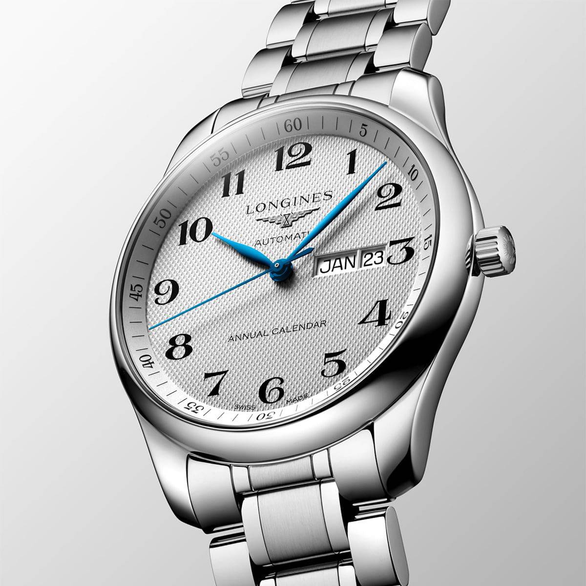 Longines Master Collection Annual Calendar 42mm Silver Dial Automatic Watch - Berry's Jewellers