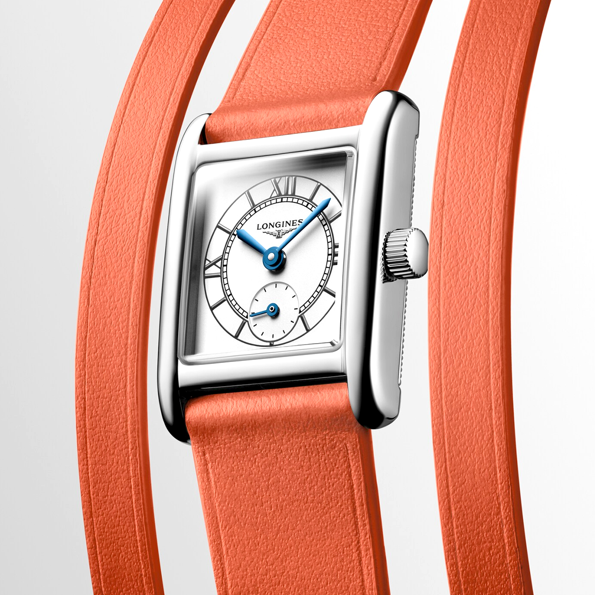 Mini DolceVita 21.5mm x 29mm Silver Dial Orange Multi Strap Watch