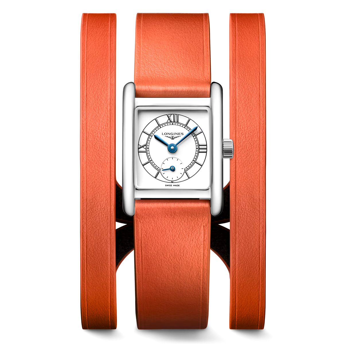 Mini DolceVita 21.5mm x 29mm Silver Dial Orange Multi Strap Watch