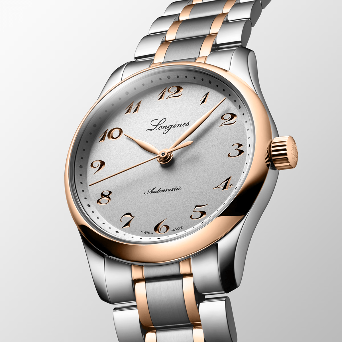 Spirit 34mm Silver Dial Automatic Steel and Rose Gold Bracelet Watch