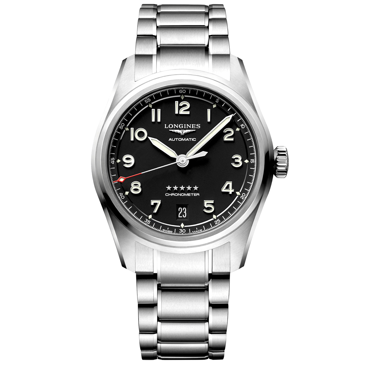 Longines Spirit 37mm Black Dial Automatic Bracelet Watch - Berry's Jewellers