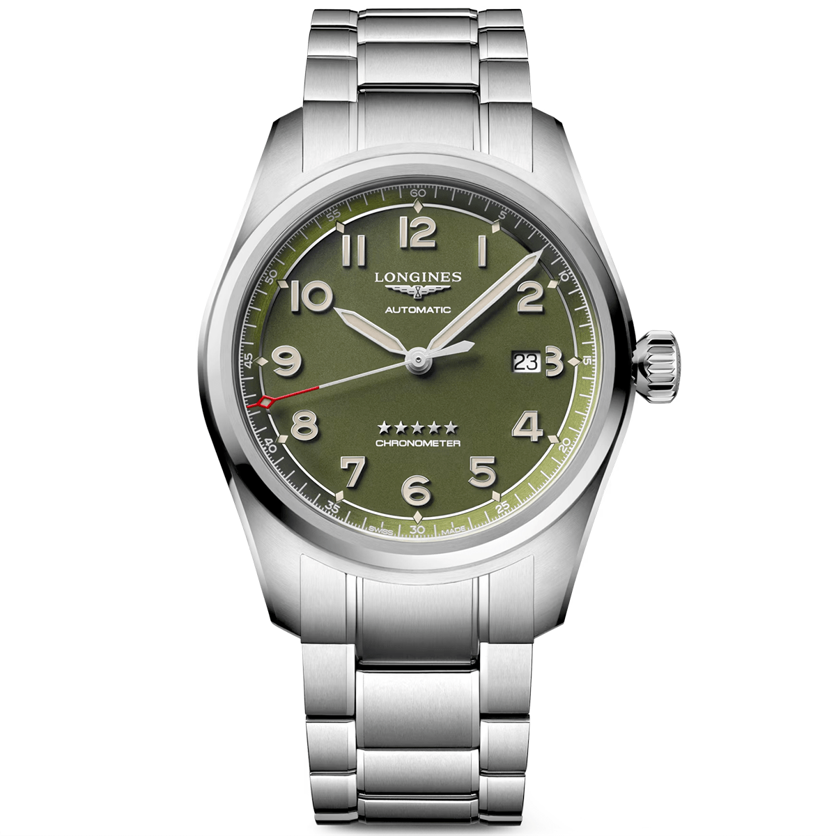 Longines Spirit 42mm Green Dial Automatic Men's Bracelet Watch - Berry's Jewellers