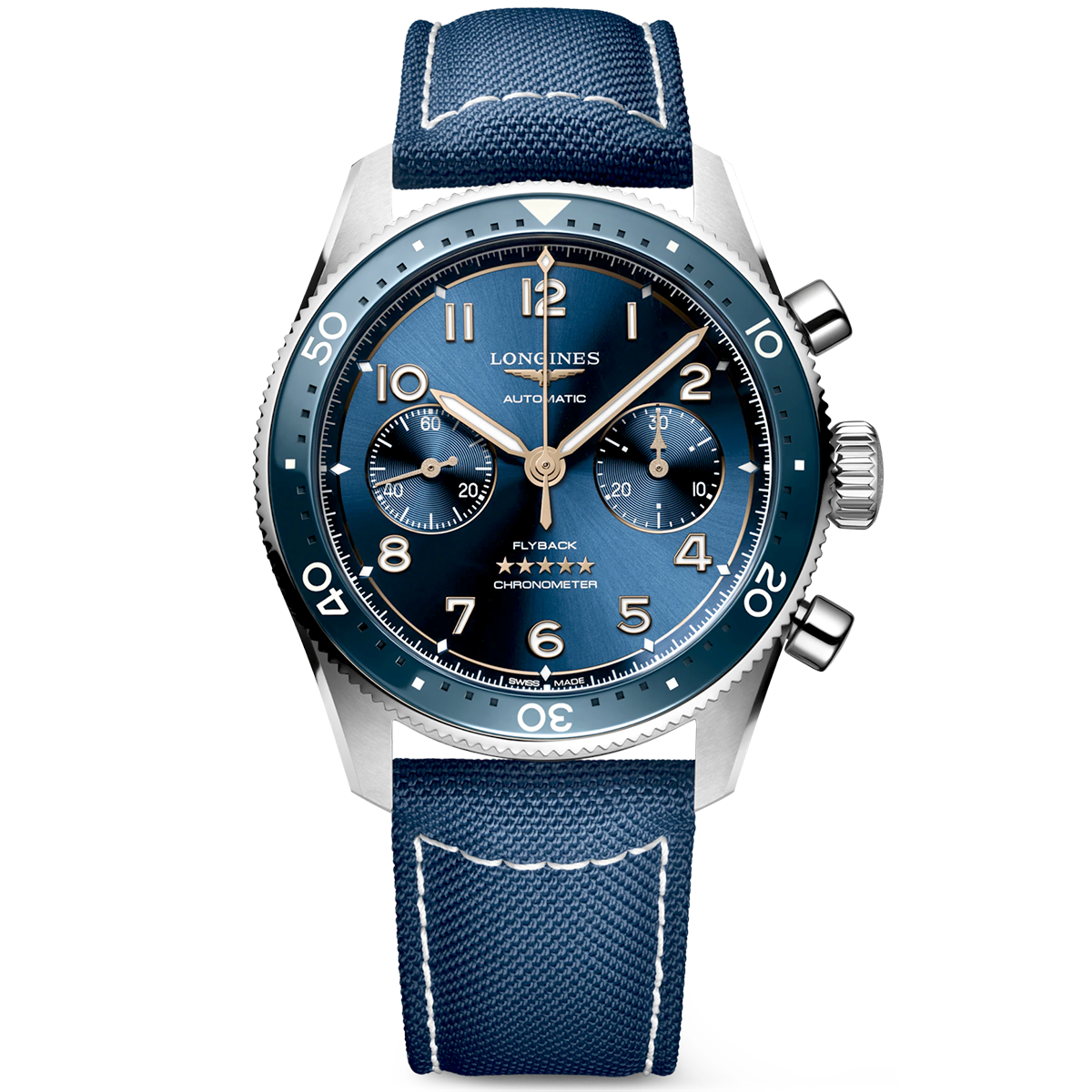 Longines Spirit Flyback 42mm Blue Dial Men's Automatic Chronograph Watch - Berry's Jewellers