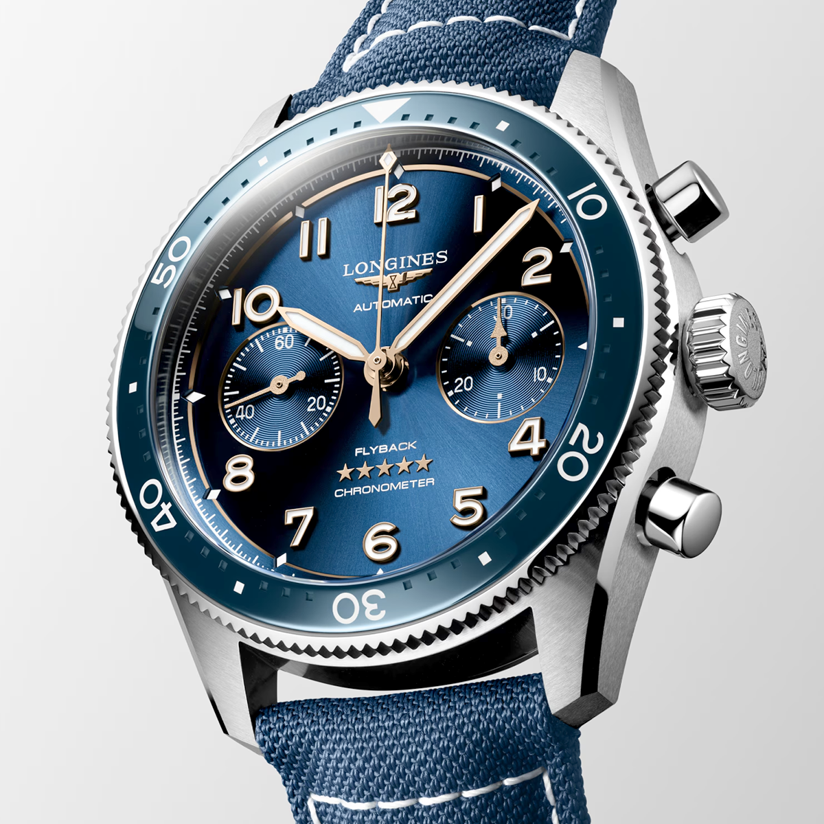 Longines Spirit Flyback 42mm Blue Dial Men's Automatic Chronograph Watch - Berry's Jewellers